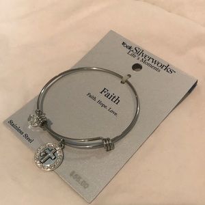 Sterling Silver Faith. Hope. Love. Bracelet